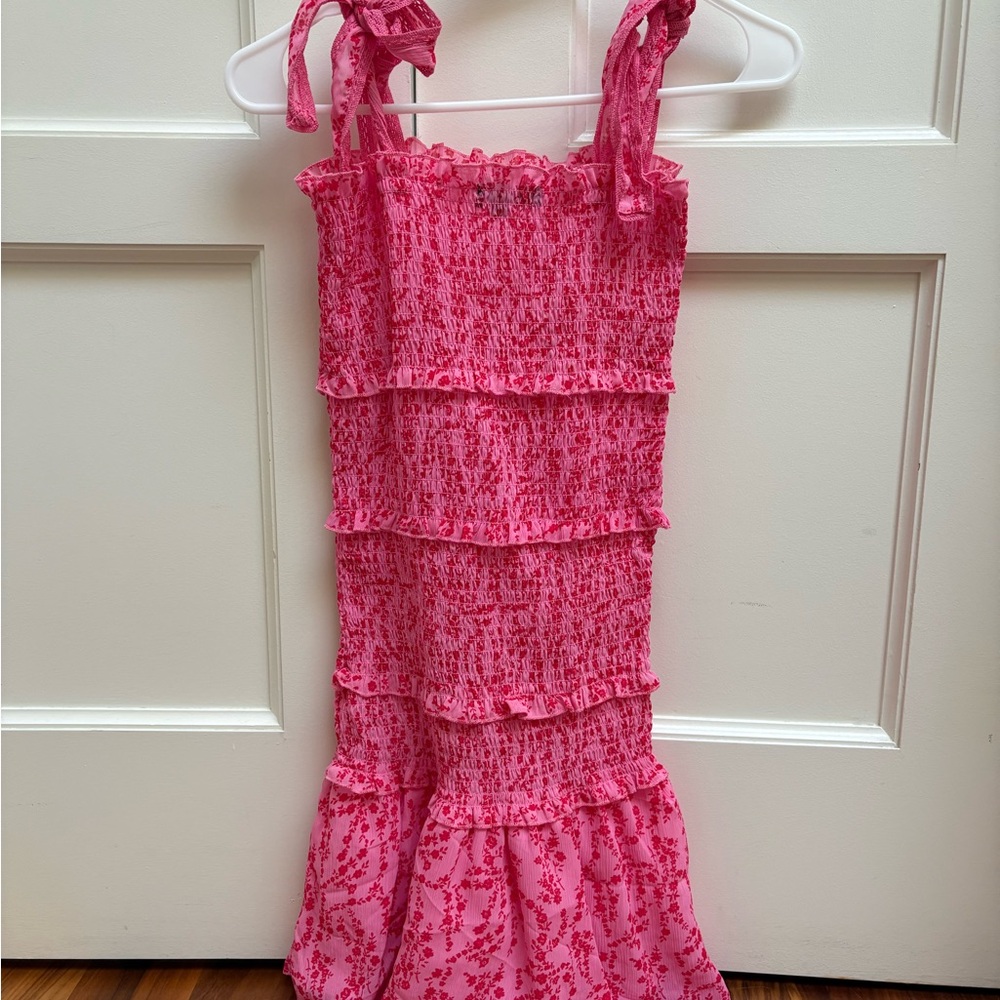 Pink Floral Ruffle Dress - Picture 2 of 3